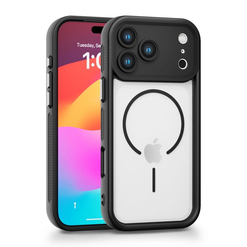 iPhone17air 携帯電話ケース 15 ツーインワン磁気 Apple 16 電気メッキキー PC 落下防止および放熱携帯電話ケース|undefined