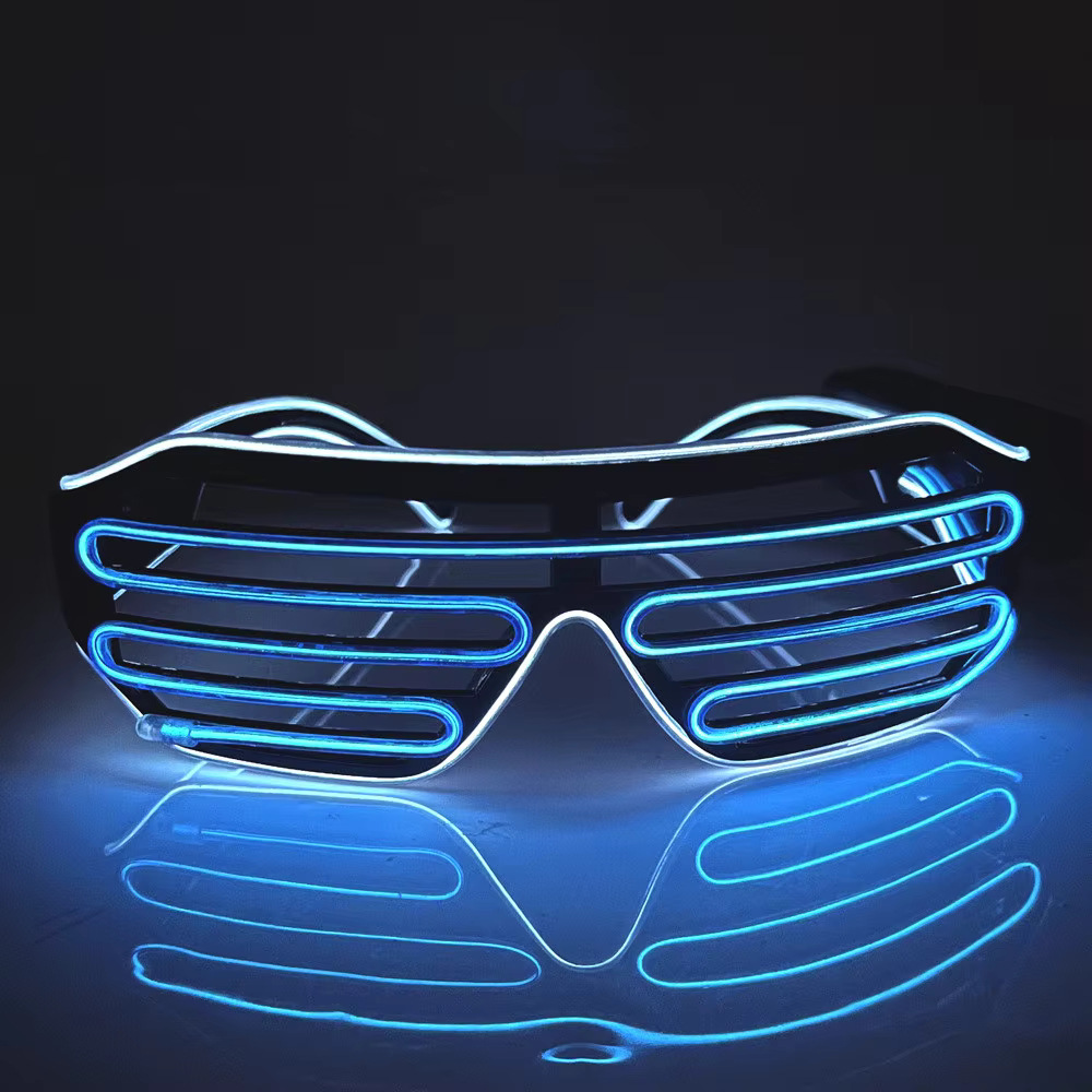 Gafas luminosas EL explosivas, accesorios de baile fluorescentes, artefactos de fiesta, persianas, gafas luminosas, suministros fluorescentes para fiestas de baile