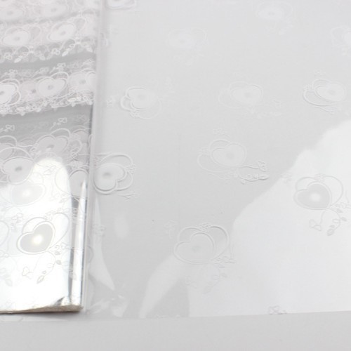 Flor envuelta en celofán impresión papel de plástico papel de regalo papel de embalaje transparente de Apple regalo flor material de embalaje al por mayor