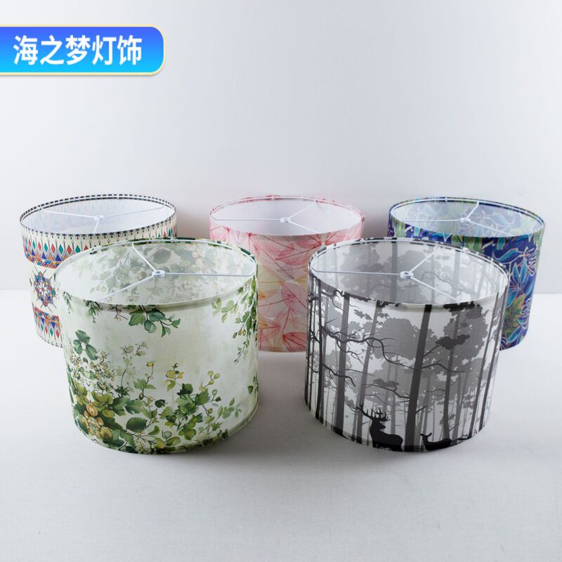 跨境亚马逊拆卸台灯灯罩图案印刷特色家居装饰织物布艺落地灯灯罩|undefined