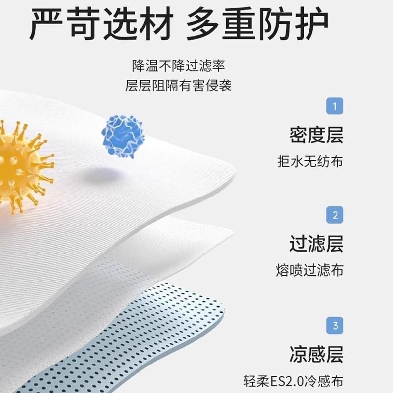 冰感3d口罩一次性三层防护高颜值女薄款透气防晒夏独立|undefined