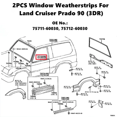 Suitable for Toyota Land Cruiser Vehicle Sealing Strip