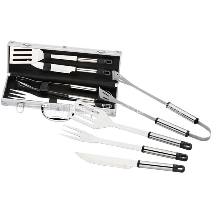 Directo de fábrica de acero inoxidable barbacoa parrilla traje de caja de aluminio 24-pieza barbacoa herramientas al aire libre combinación parrilla