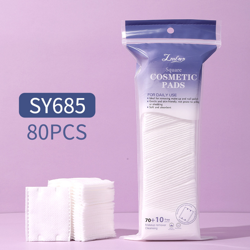 LMLTOP algodón sándwich 160 piezas de algodón de maquillaje de doble cara grueso borde de prensa de la cara húmedo algodón de limpieza de maquillaje exclusivo a través de la frontera
