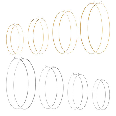 Europe and America temperament Circle Earrings Exaggeration Simplicity circle Earrings Earrings Europe and America Hoop Cross border Ear Studs