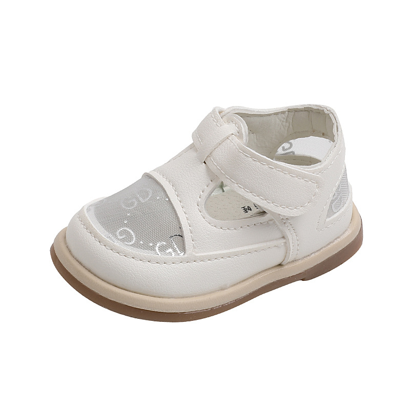 Baby walking summer toe bag breathable mesh small white baby sandals, boys and girls, children's shoes, ages 0-2_voghion.com