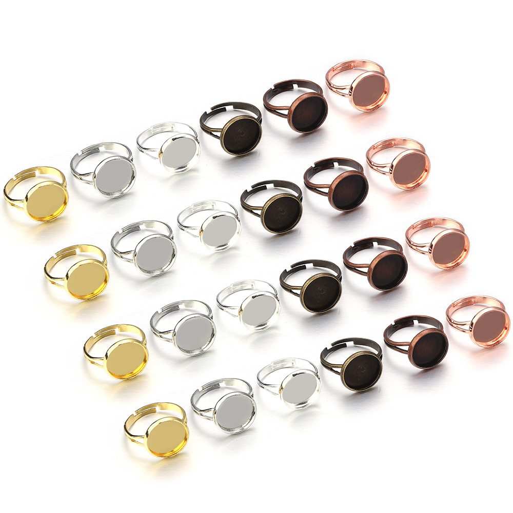 10 Pièces/Paquet Le Cuivre Couleur Unie Accessoires Bague Style Simple display picture 2