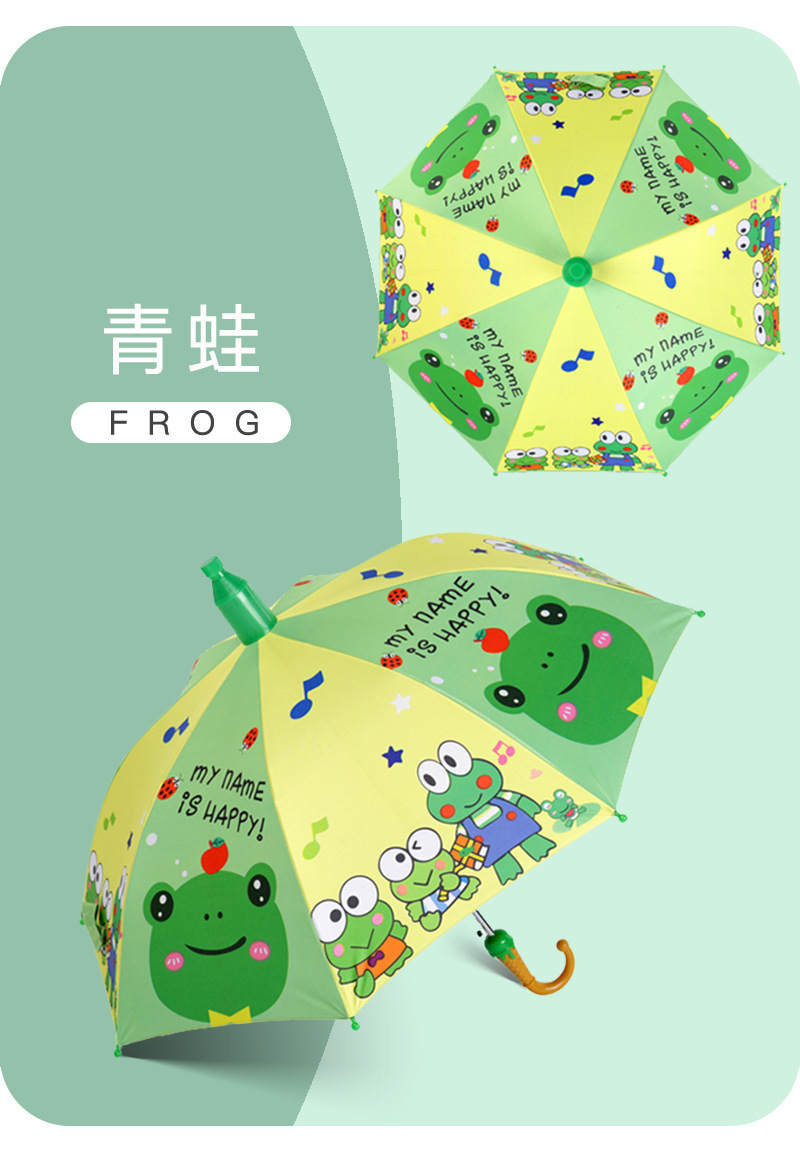 Paraguas de mango largo con diseño de dibujos animados lindo - Nuevo modelo, para estudiantes y niños, se puede personalizar logotipo publicitario, en stock de fábrica image 9