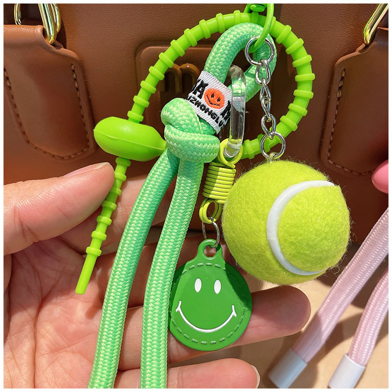 Stretch Adjustable Clasp Closure Type 1 Piece All Seasons Nylon Rope Ball Smiley Face Stretch Adjustable Bag Pendant