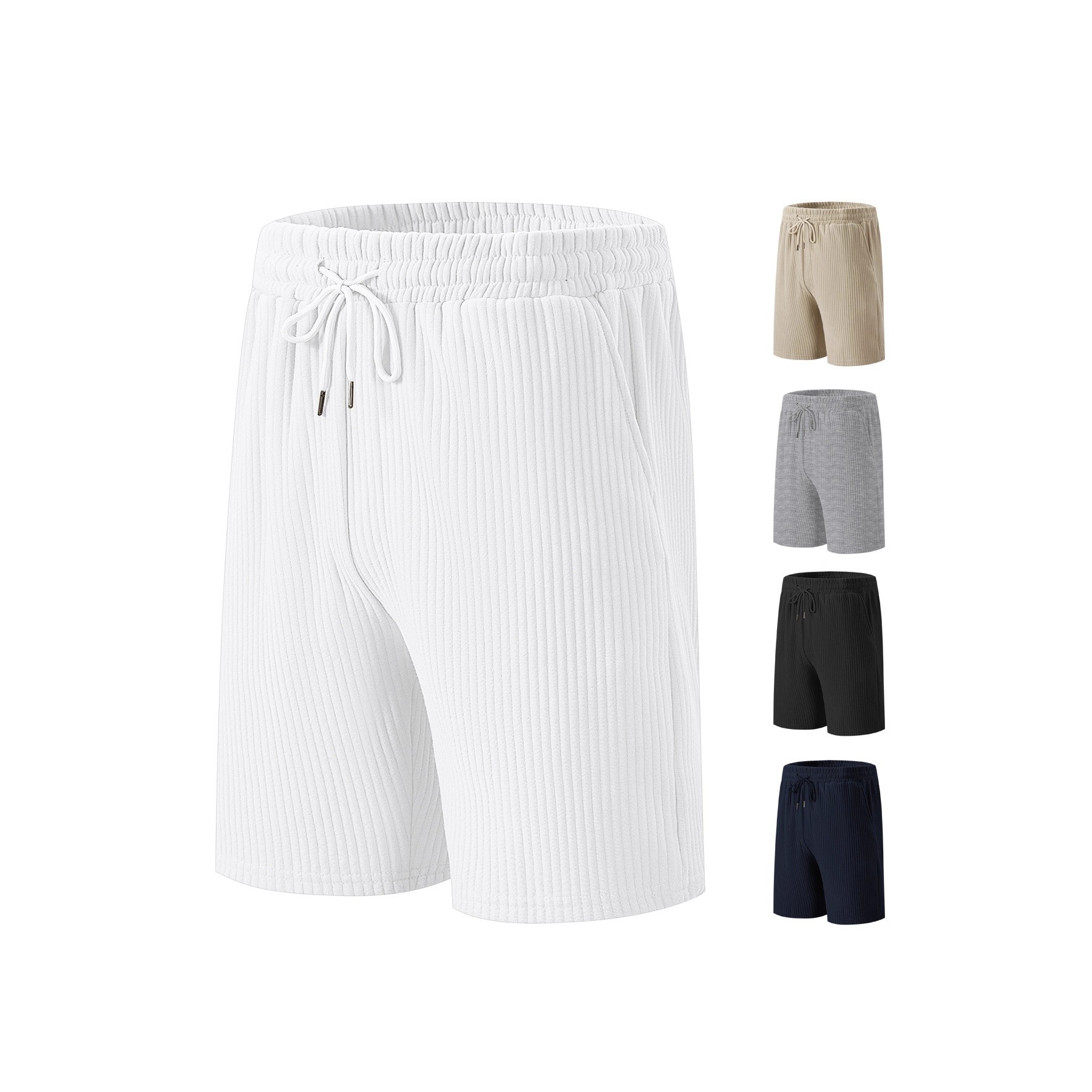 Europa y América transfronterizos de cordón elástico cordón corto de hombre cinco pantalones cortos transfronterizos de gran tamaño de playa pantalones cortos casuales para hombres