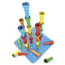 智力拼插积木儿童拔钉子钉板精细动作训练蘑菇钉益智玩具套装批发
