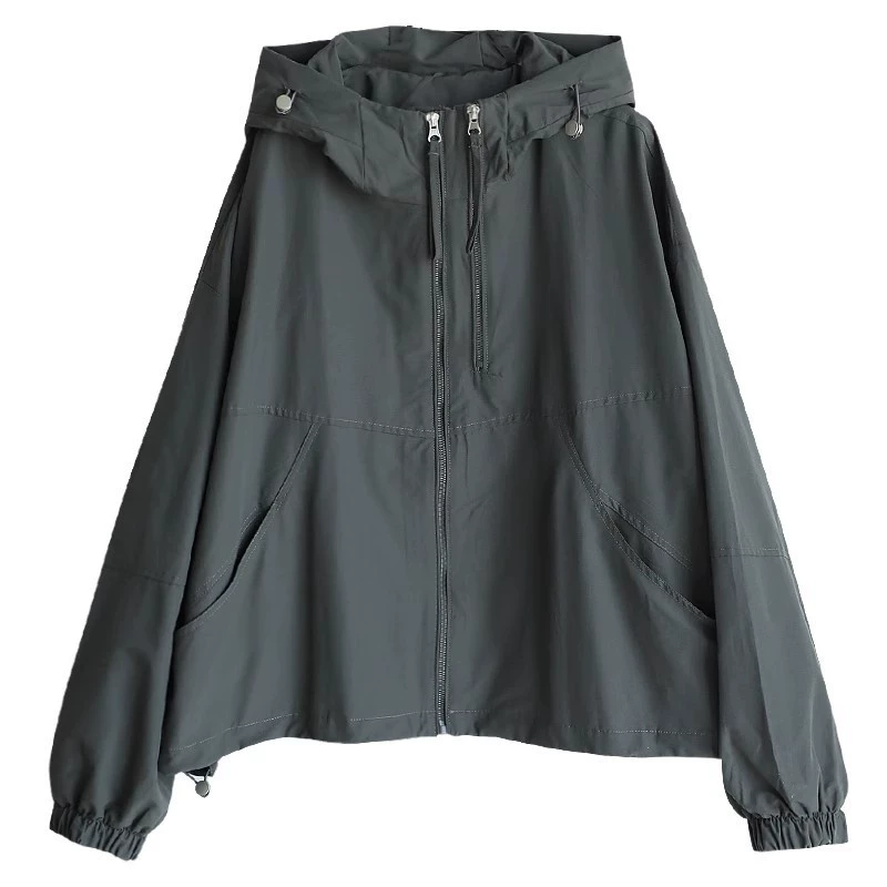 Осенняя куртка с капюшоном для отдыха - цветной тренч, свободный oversize, корейский стиль, повседневная одежда по