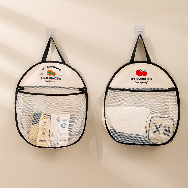 Kitchen Wall-mounted Garbage Bag Plastic Bag Storage Artifact Wall-mounted Magic Mesh Pocket Door Storage Hanging Bag Shopping Bag
