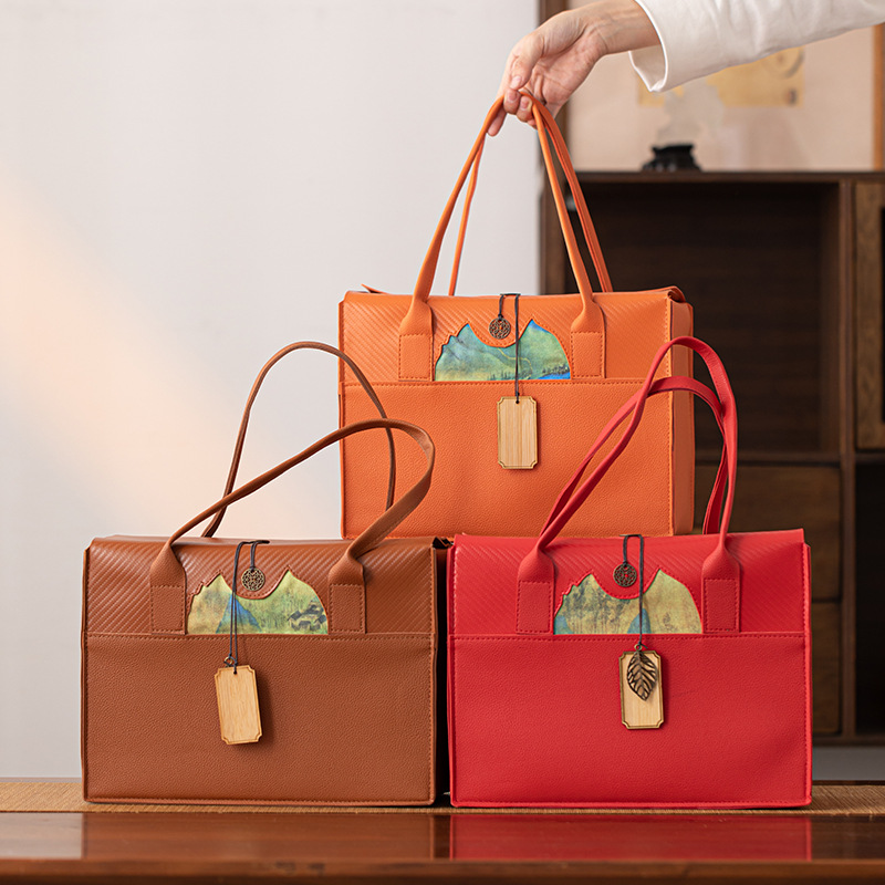 礼品将军罐小陶瓷玩偶高礼盒皮质礼盒内带防震高档皮质空礼盒