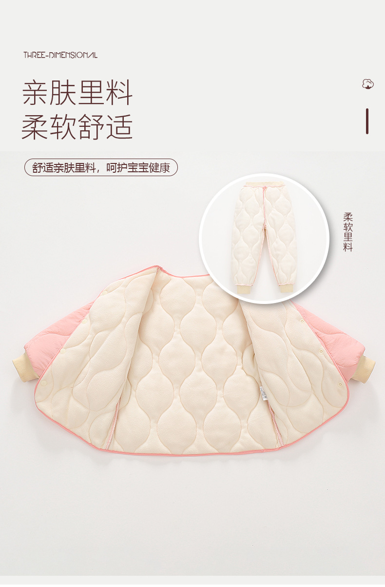 Two-piece warm autumn and winter sets of cotton-padded and thickened clothes and pants for boys and girls, as well as cotton-padded jackets and jackets for children and babies pic 3