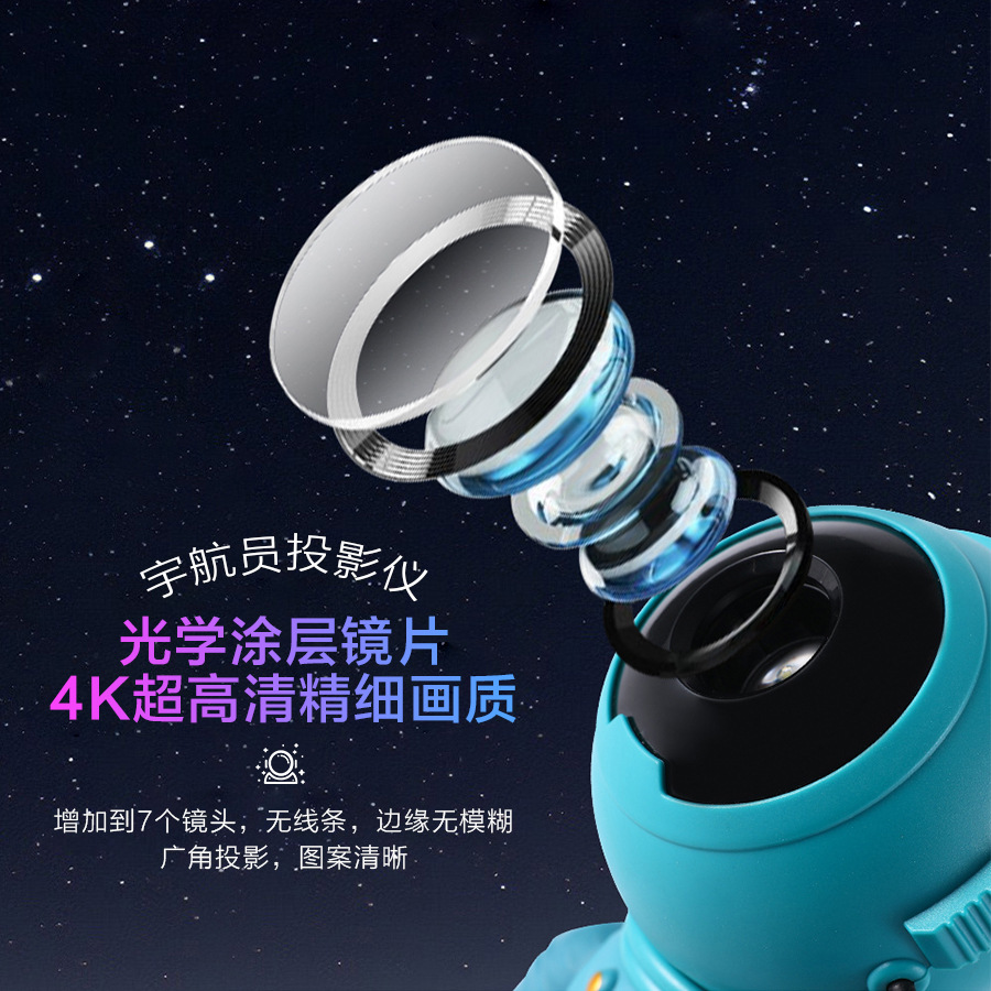 Explosiones astronautas proyección de estrellas luz de atmósfera luz láser captación de sonido astronauta romántico adornos de noche luz de regalo