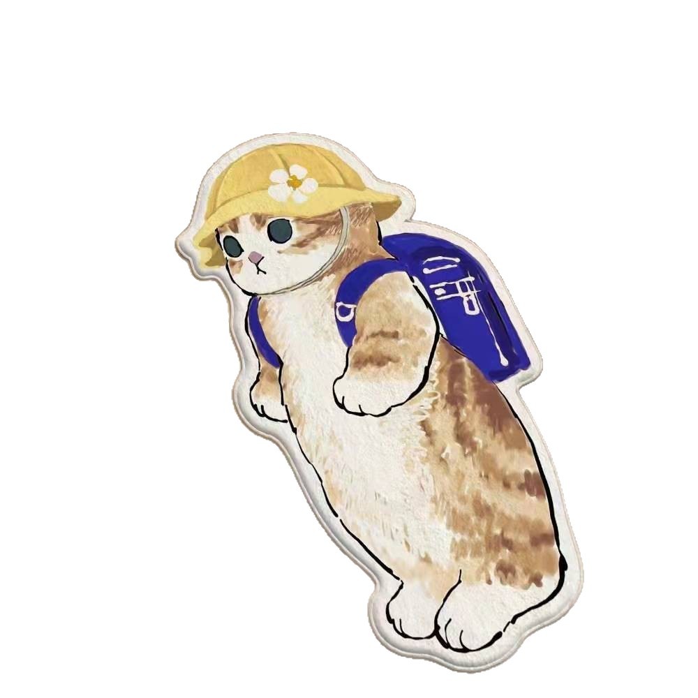 Cartoon feline alfombra de cachemira dormitorio alfombra de cama sofá doméstico mantas de mesa de té resistente al desgaste fácil de cuidar alfombra de ventana flotante