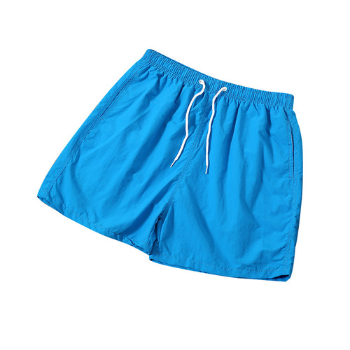 Men's European and American Beach Shorts 2024 Spring and Summer Quick-Drying Loose Beach Vacation Shorts Four-Way Pants Solid Color Sports Pants