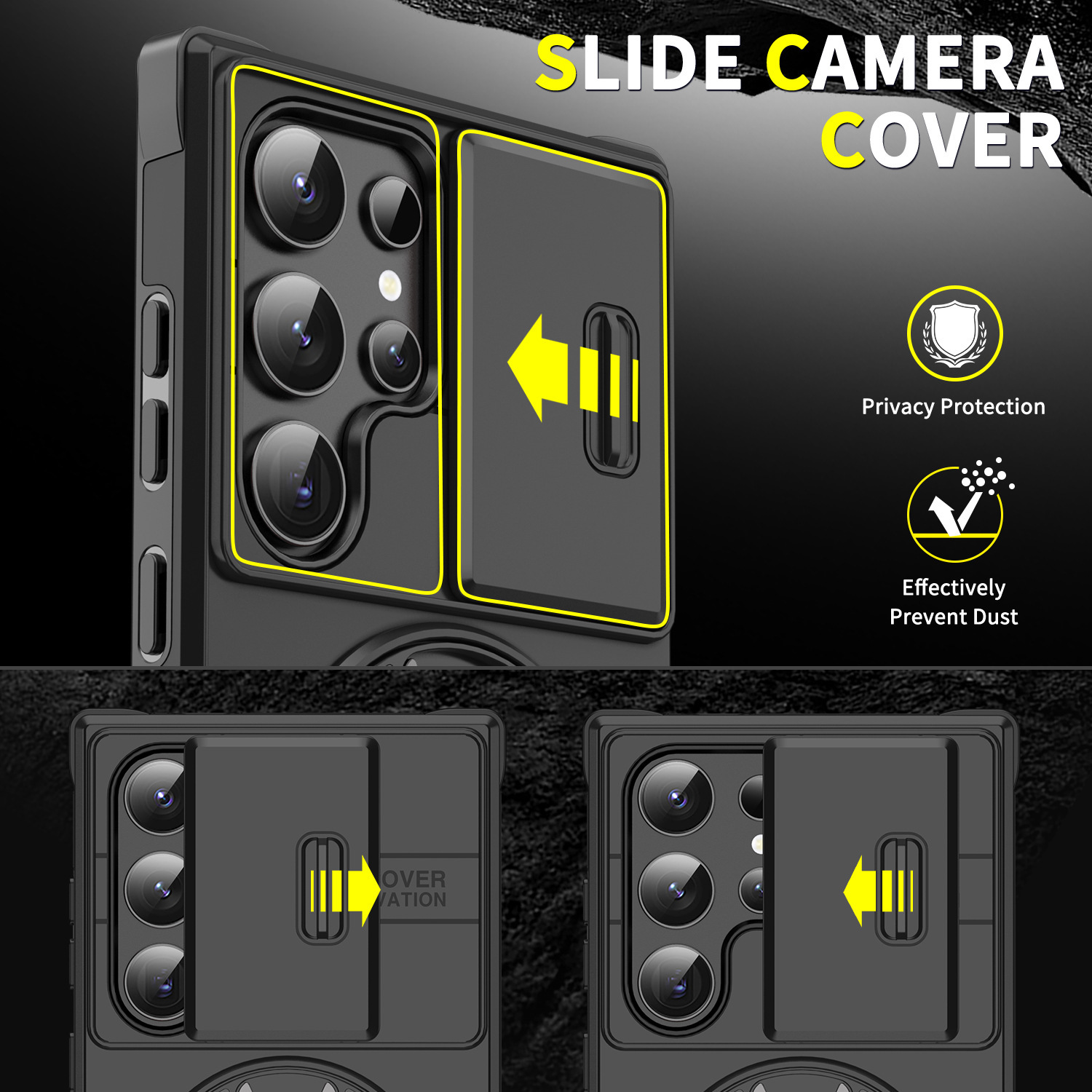 Samsung S25 S24 Ultra A55 A15 Protective Phone Case With Stand_voghion.com