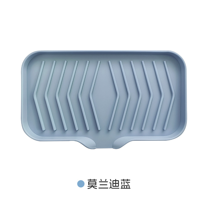 Caja de jabón de silicona, rejilla de jabón de desvío de gran abertura, caja de almacenamiento de fregadero de baño de cocina, bandeja autodrenante antideslizante
