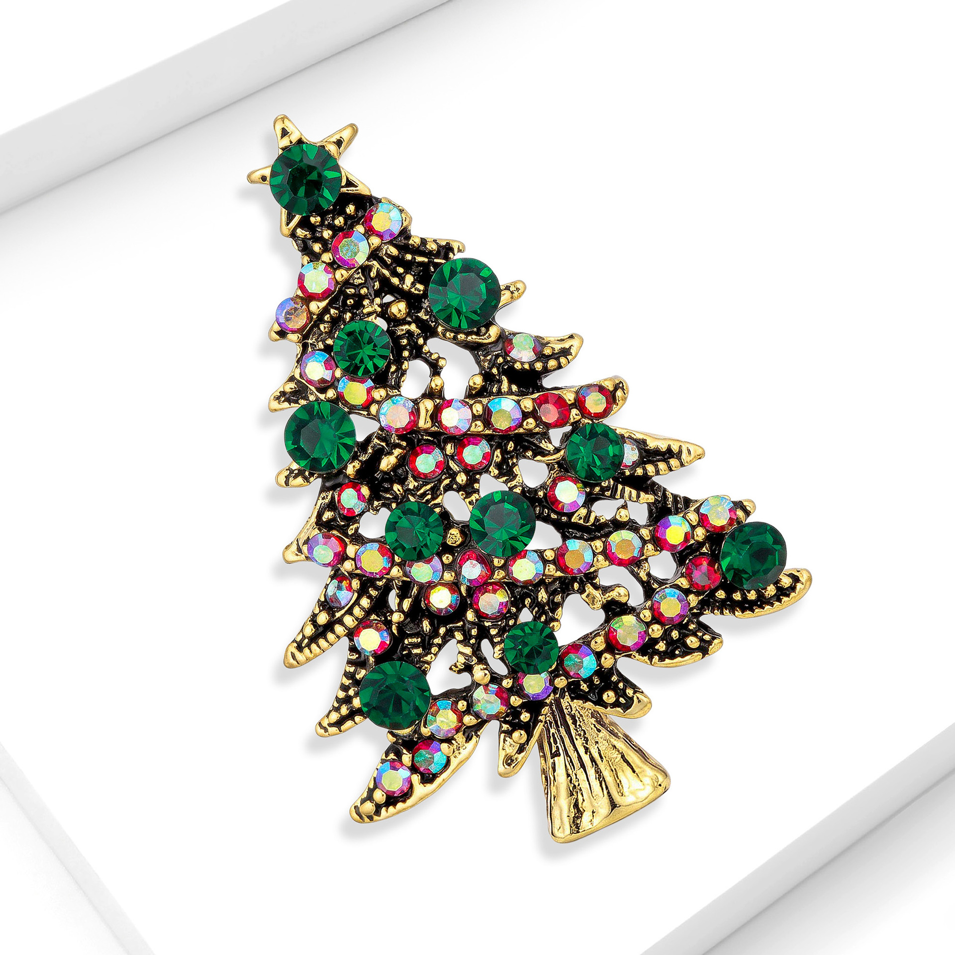 New European and American style Christmas tree brooch, alloy enamel fashion accessory, oil-drip brooch, versatile wholesale: BR6029