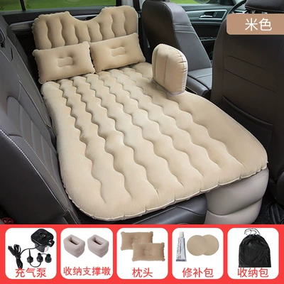 Dreamer Car Inflatable Bed, Vehicle-mounted inflatable bed - beige-dreamer-rear-seat-cat-headrest