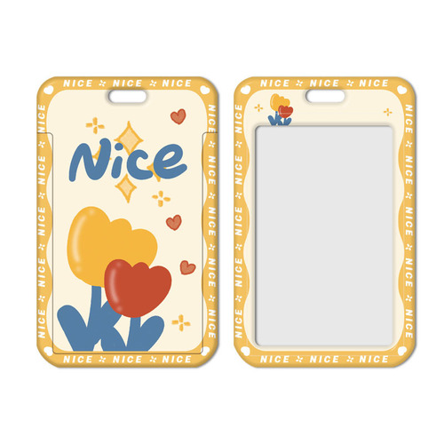 Spring rope card holder ins style campus meal card bag bus access card holder work ID protective cover key chain