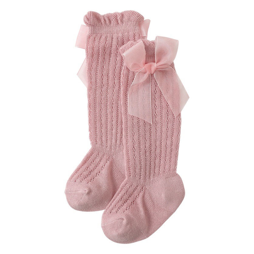 Primavera y verano transpirable malla nudo bebé Lolita princesa calcetines europeos y americanos españoles transpirables medias sueltas