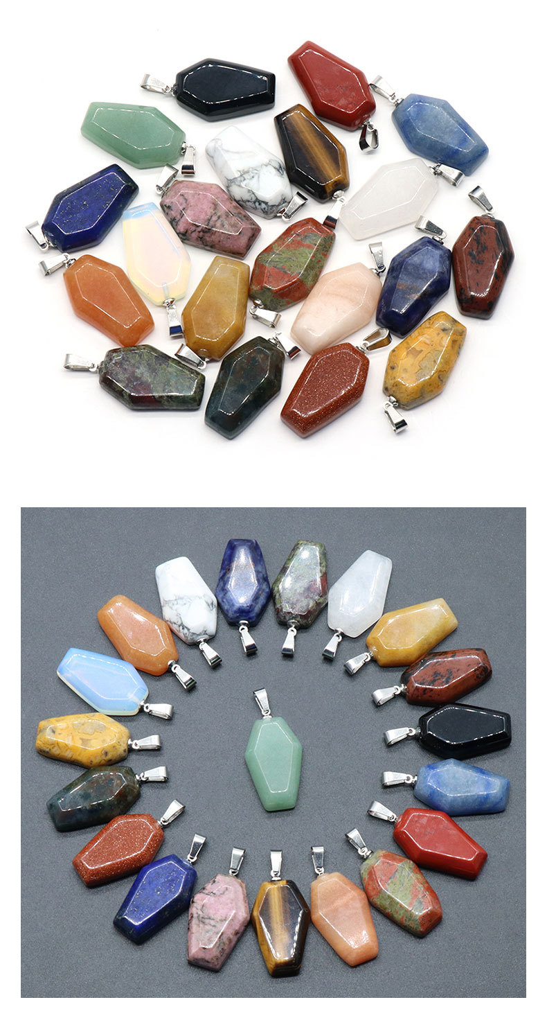 Simple Style Coffin Natural Stone Polishing Crystal Charms display picture 2