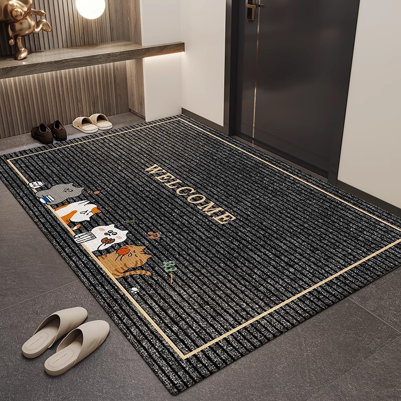 Cartoon Crystal Velvet Doormat For Entryway Dust And Dirt Removal_voghion.com