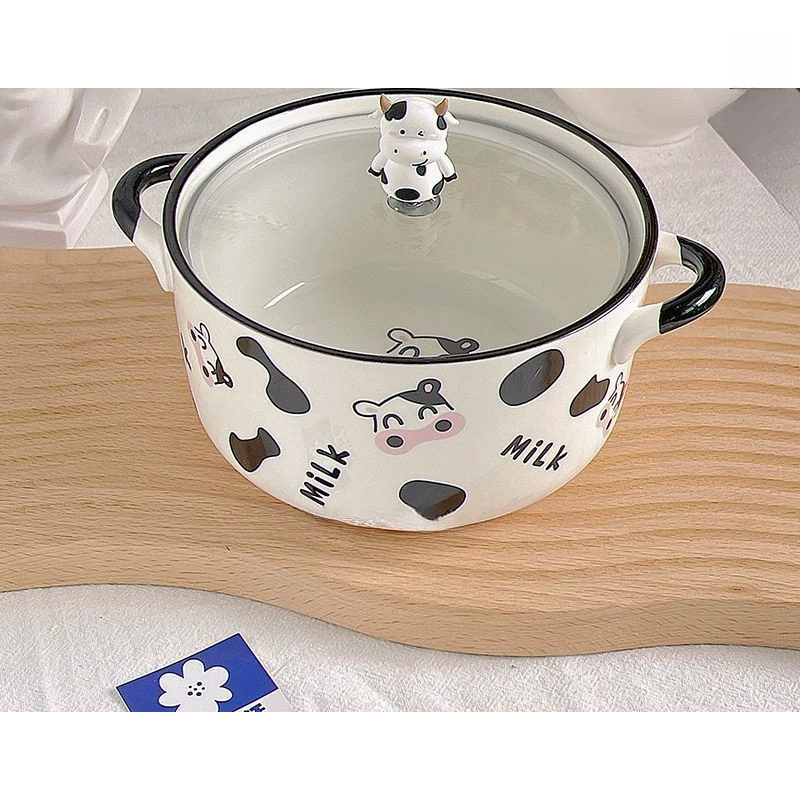 Ceramic cute big soup bowl for elementary school students for home use