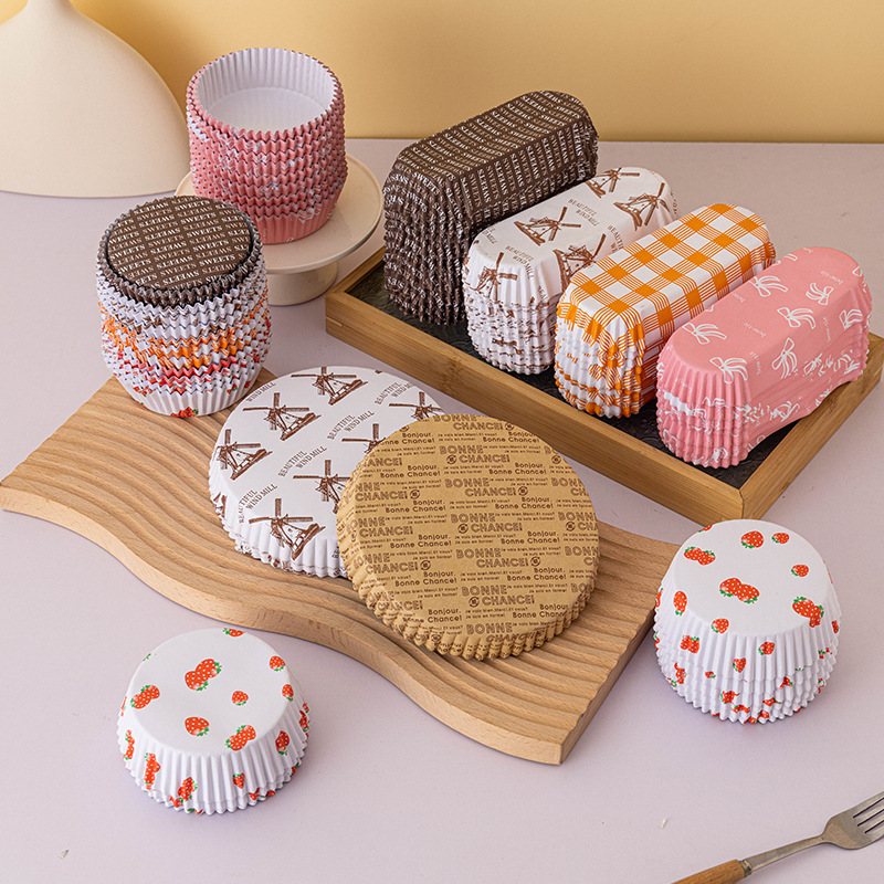Coated bread paper tray, high temperature resistant baking boat-shaped pizza non-stick bottom tray, pineapple bun oil-proof cupcake paper cup