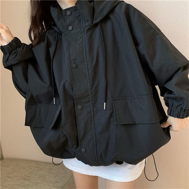 外套女春秋2025新款宽松韩版学生百搭时尚连帽欧货棒球服外贸批发