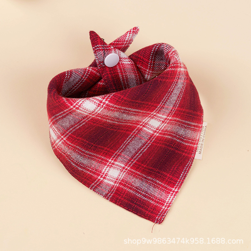 Bebé de algodón bebé babero triángulo BiB Snap de doble capa babero recién nacido niños bufanda a cuadros cuatro estaciones