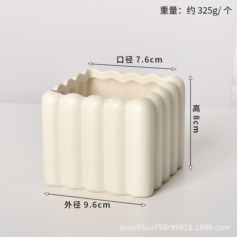 Pot de cerámica crema INS lujo ligero de alto nivel sensación de plantación de orquídeas mariposa simple orquídeas plantación de pot de porcelana blanca Dehua