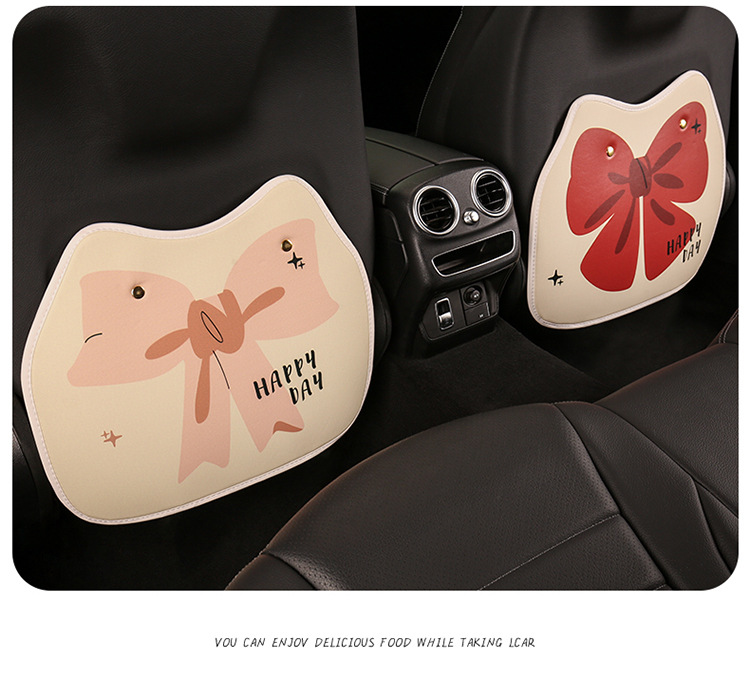 New Bow Anti-Kick Pad, Cute Cartoon Car Anti-Kick Pad, Children's Chair Back Anti-Kick, Anti-Fouling, Anti-Scratch and Anti-Dirty Pad
