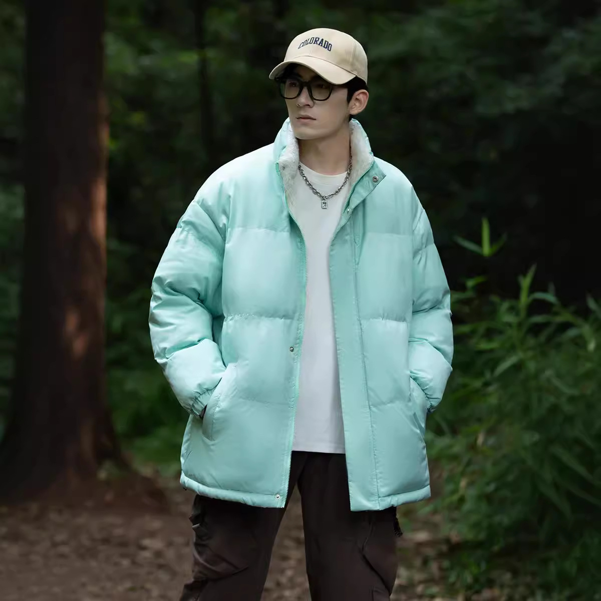 Veste à capuche épaisse en coton pour homme, manteau chaud et ample, tendance, hiver 2024_voghion.com