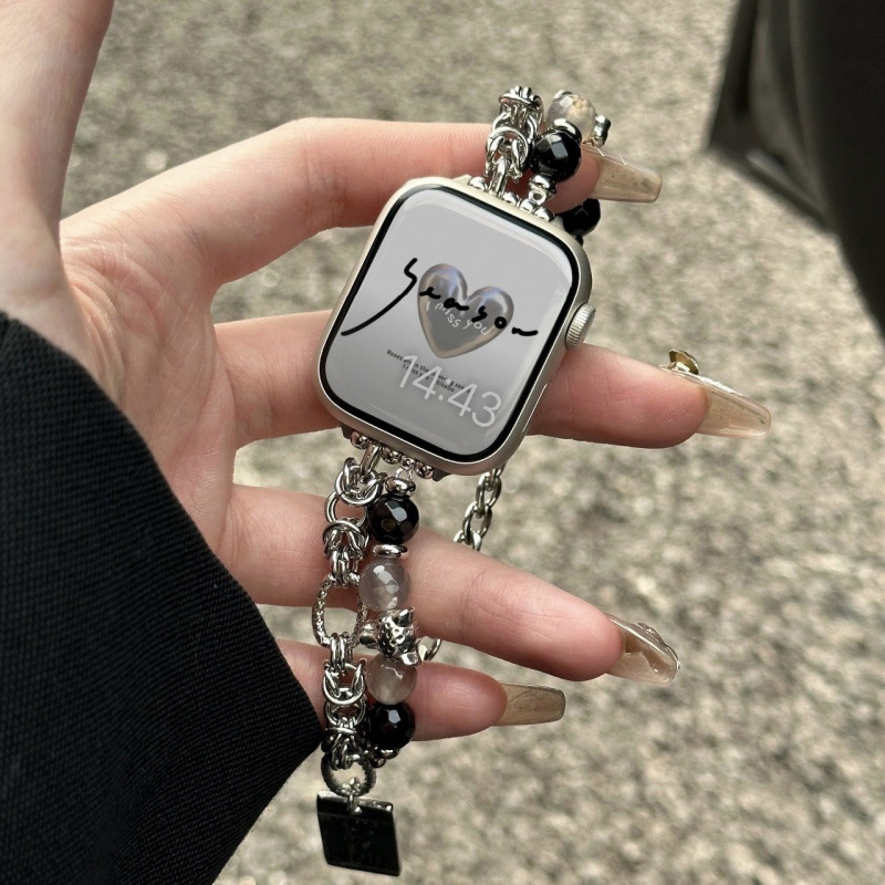 Suitable for S9/S10 Apple Watch Strap S8/S7/S6/S5/S4 Women's High-End Iwatchs8 Strap Summer Watch Chain