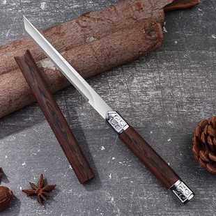 New Internet Celebrity Outdoor Imitation Wood Pattern Camping Knife Household Fruit Knife Cutting Vegetables Barbecue and Portable Pen Knife