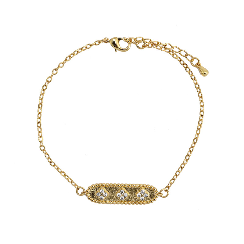 Fashion Four Leaf Clover Copper Bracelets Zircon Copper Bracelets