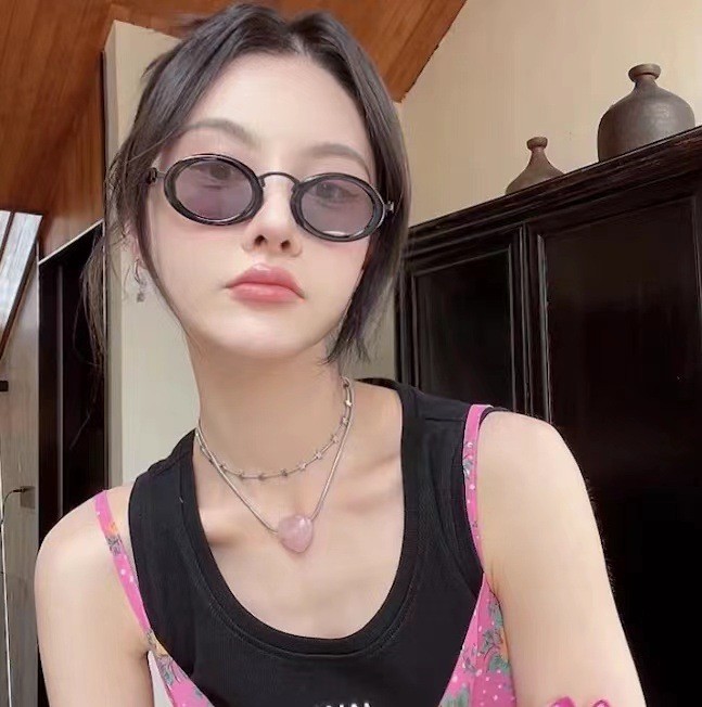 Fashion Star Heart Shape natural stone Metal Chain Pendant Necklace 1 Piece