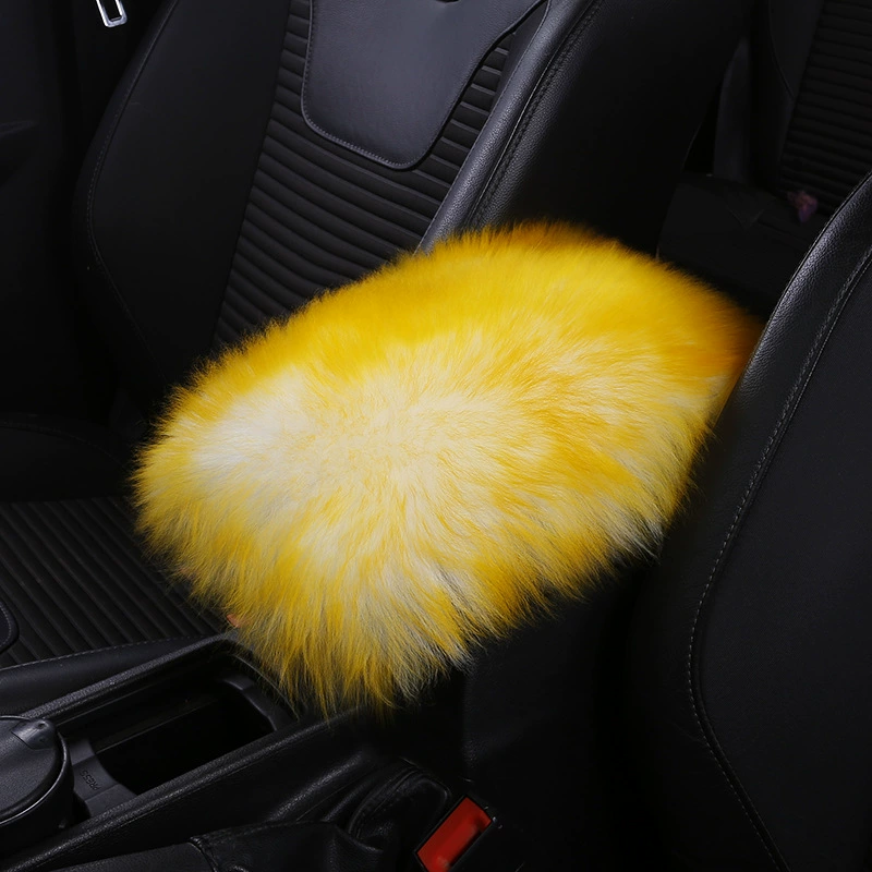 Трансграничный плюшевый подлокотник из чистой шерсти автомобиля новая утолщенная цветная внутренняя подлокотник подушка производители оптом