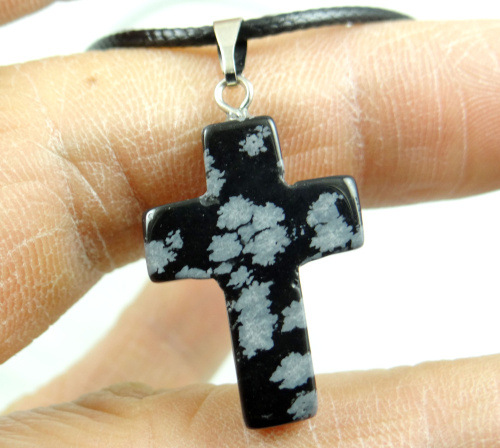 Comercio exterior caliente Piedra Natural Rosa cristal ágata piedra Cruz colgante collar accesorios DIY joyería que hace