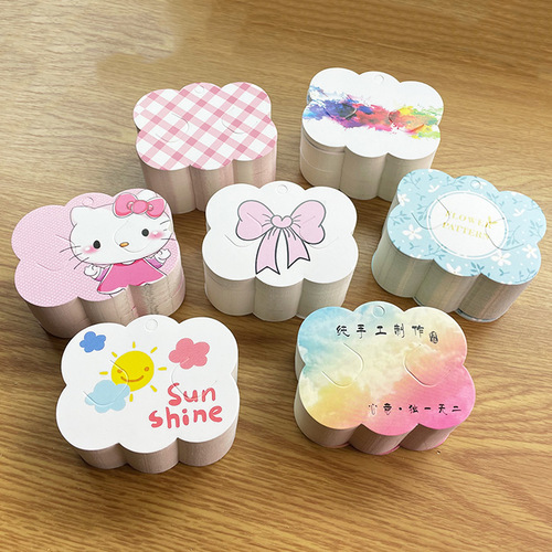 Hairpin Card BB Clip Creative Hair Accessory Packaging Card Paper White Cloud Shape Hang Tag Printed with Logo Hard Card Paper Wholesale