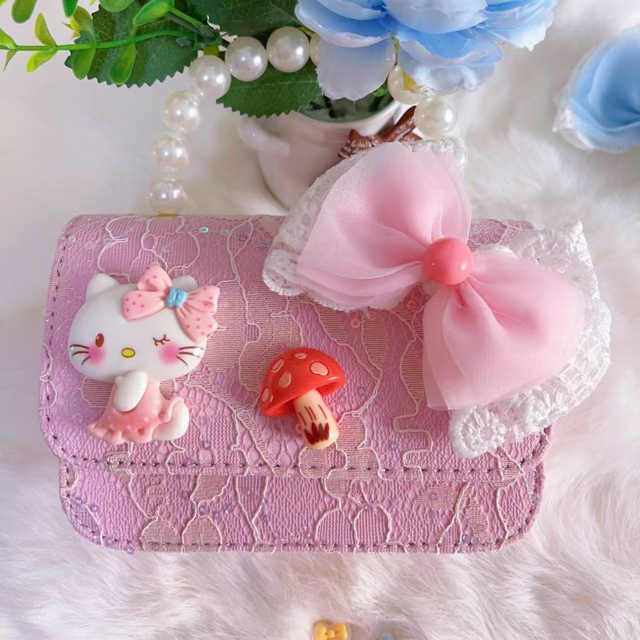 Bagos de hombro para niños primavera y verano frescos bolsos de perlas para niñas Aisha pequeña princesa bolsos de mochila de estilo extranjero