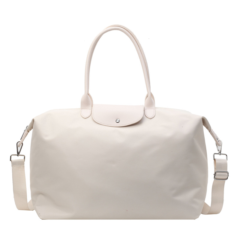 Bolsa de viaje de corta distancia para comercio exterior, bandolera clásica de color liso de alta calidad, bolsa de equipaje grande y pequeña, blanca.