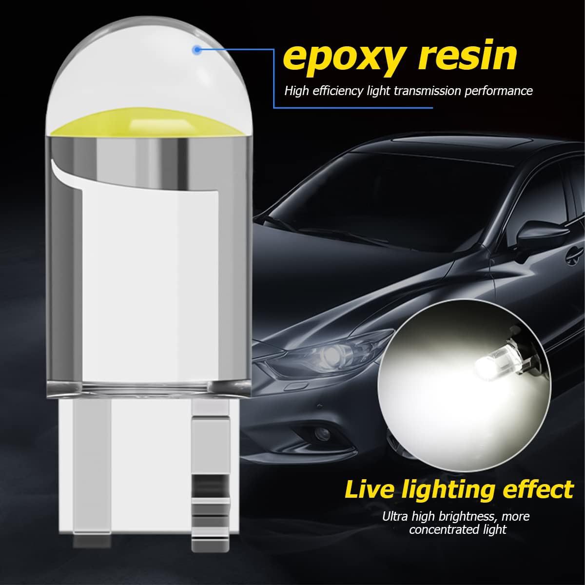 Lámpara de ancho t10 12v lámpara de matrícula cob brillante w5w una lámpara de lectura lámpara de cola de automóvil reformada lámpara led