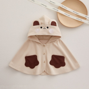 Baby Outgoing Windproof Cloak Autumn and Winter Baby Men and Women's Cloak Children's Windbreaker Windshield Cute Small Shawl Outer