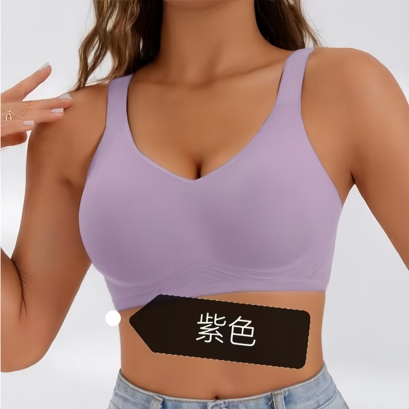 跨境无痕内衣女大胸显小无钢圈聚拢防下垂薄款运动外贸大码文胸罩|undefined