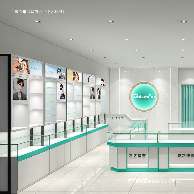 新款烤漆眼镜展示柜眼镜展示柜台货架玻璃中岛柜眼镜店整店品柜子